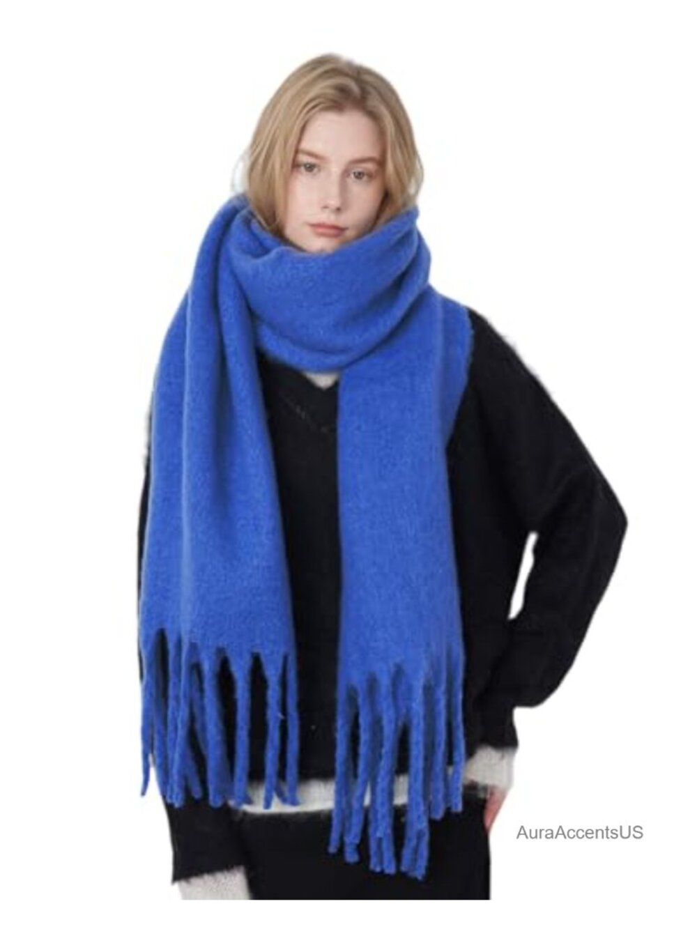 Oversized Chunky Blanket Scarf for Women Soft Cashmere Feel Winter Wrap